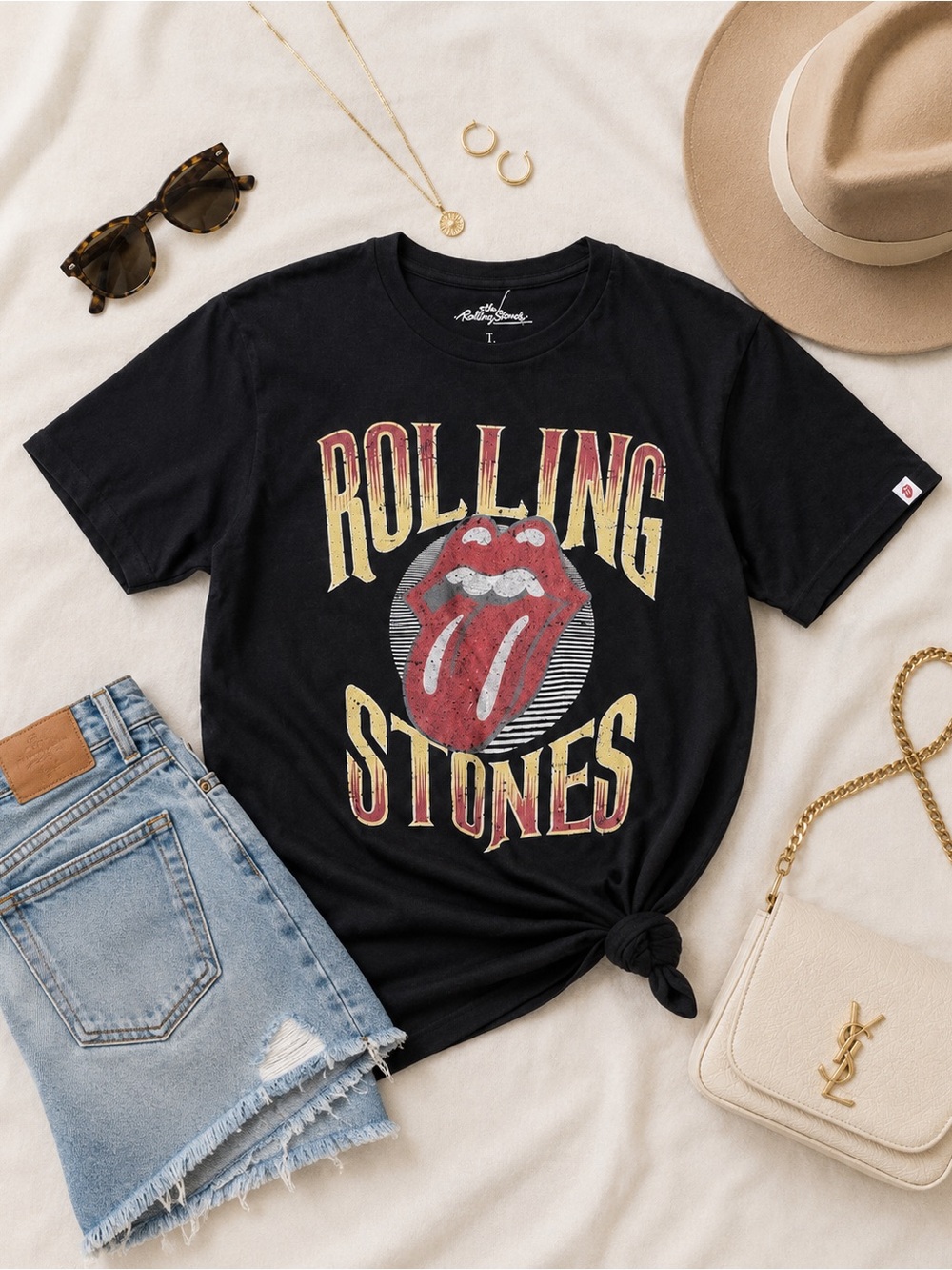 NWT Bravado Rolling Stones Unisex Black Classic Stones Band Tee Size Large